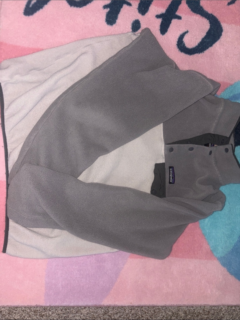 Patagonia Gray Snap-Front Fleece Pullover